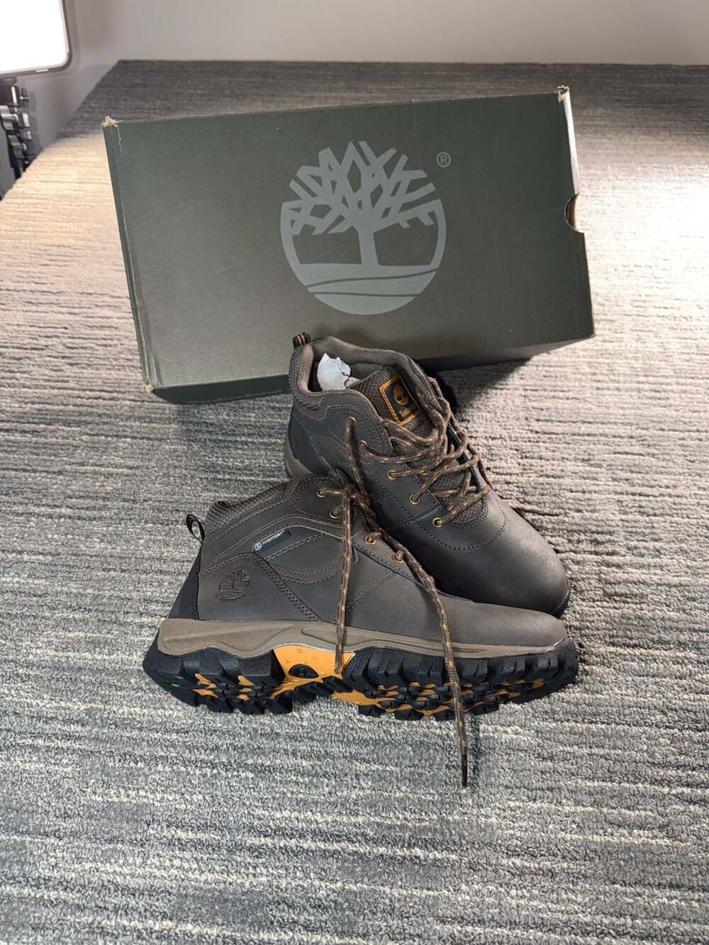 Timberland Junior Mt. Maddsen Waterproof Mid Hiker Boots - Dark Brown Full Grain